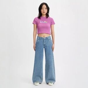LEVI'S '94 Baggy Wide-Leg Relaxed-Fit denim Jeans in medium wash Size 28